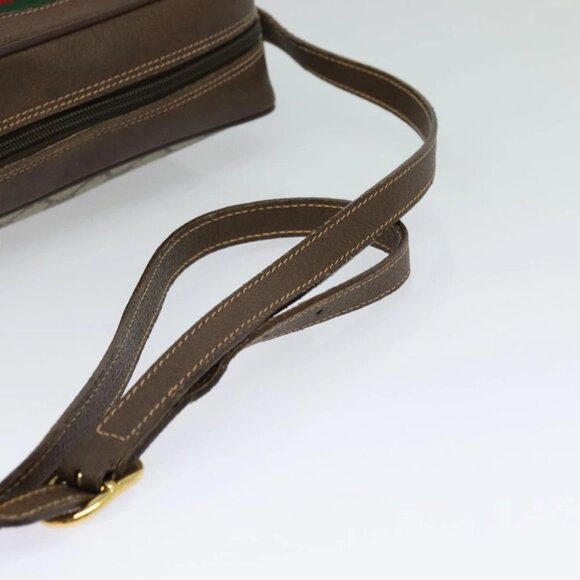 VGUCCI GG Supreme Web Sherry Line Shoulder Bag PVC Beige 56 02 088 Auth 131583 - Picture 9 of 14